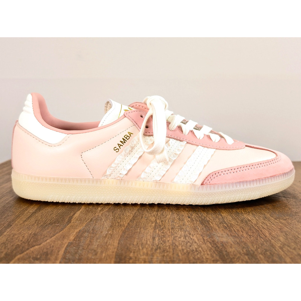 adidas Samba Women's Pink and White Leather Sneakers